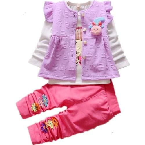 2020 Autumn Children Baby GIRLS Clothes Suits Kids Casual Jacket Plaid Shirt Pants 3Pcs/sets Toddler Clothing Infant Tracksuits