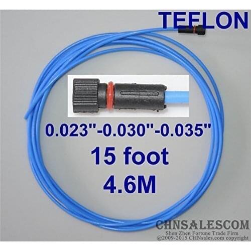 CHNsalescom PTFE Liner 15ft MILL LIN TWE MIG Welding Guns Wire Size 0.023"-0.030"-0.035"