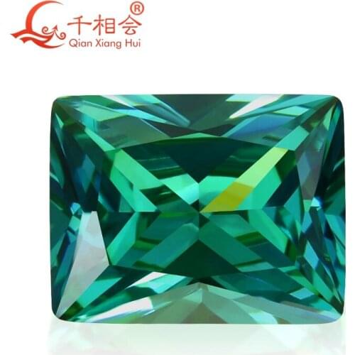 Rectangle shape cubic zirconia special color multi blue-green color cz loose stone