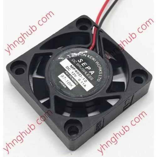 SEPA MF40D-12 DC 12V 0.11A 40x40x10mm 2-wire Server Square Fan