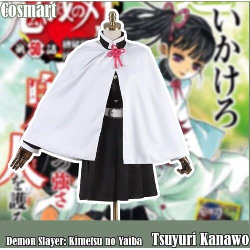 [Stock] Anime Demon Slayer Kimetsu no Yaiba Tsuyuri Kanawo Cosplay Costume Kimono Uniform Halloween Outfit For Adult New