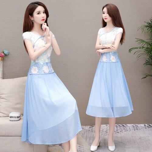 Embroidery Women Dress Vestidos Plus Size Flowers Vintage Short Sleeve O-neck A-line Party Ropa Mujer Dress 5859