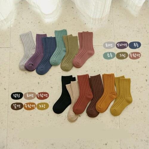 Winter Warm Baby Socks Vintage Double Needle Cotton Knit Tube Socks for School Boy&Girls Knee High Socks Children Leg Warmers