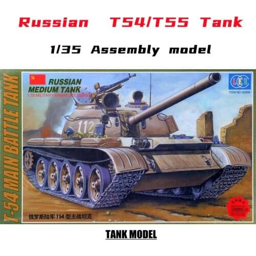 1/35 Russian Main Battle Tank T54/T55 Assembly Model DIY Military Toy Miniature Panzer