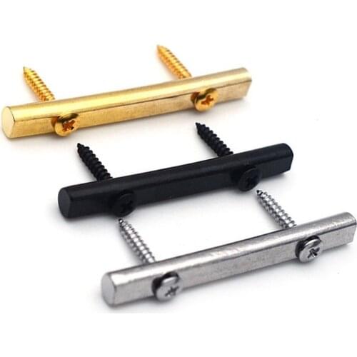 48MM String Tension Bar Strings Retainer For Electric Guitar Chrome Black Gold With Mounting Screws 48x5x5mm Metal Accessory