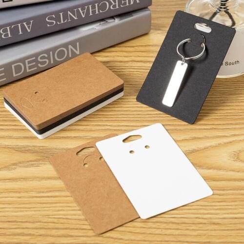 50 piece 6x9cm Mixed Black White Brown Jewelry Display Ring Keychain Cards Holder Packing Gift Storage Wholesale Supply