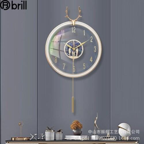 Large Wall Clock Living Room Modern Design Luxury Design Wall Watches Acrylic Deer Head Wall Clock Pendule Murale Reloj De Pared