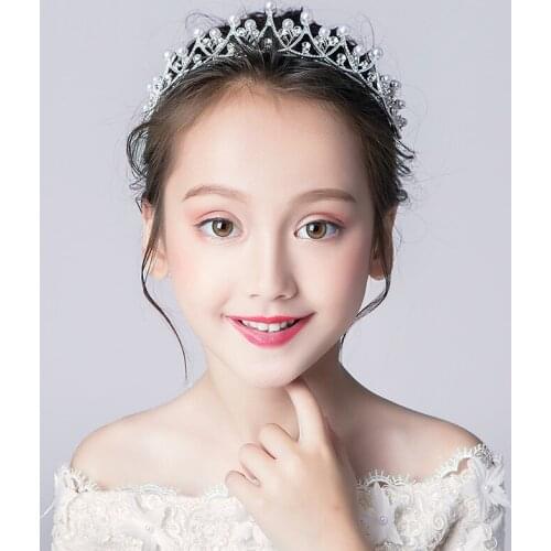 Girls Kids Hair Jewelry Accessories Fashion Crystal Rhinestone Princess Crown Hair Band Birthday Party Tiaras