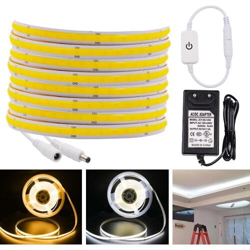 Dimmable COB LED Strip 320 384 528 LEDs High Density FOB Soft Led Tape 3000K 4000K 6000K RA90 Led Lights Linear 1m 2m 3m 4m 5m