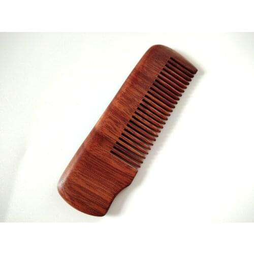 Handmade Amodong Wood Red Comb Fine Tooth Comb KING Beard/Hair Comb For Men Beard Care Pocket Size Engrave Logo