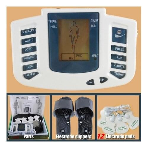 JR-309 Hot new Electrical Stimulator Full Body Relax Muscle Therapy Massager,Pulse tens Acupuncture with therapy slipper+12 pads