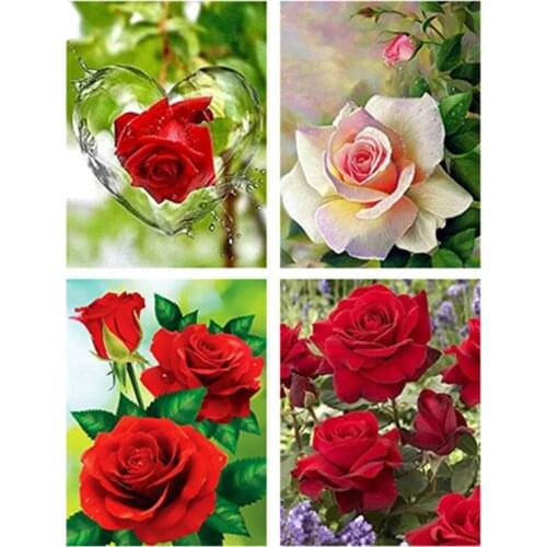 Canvas Size Kamy Yi DIY 5D Diamond Painting Rose DIY Mosaic Rhinestones Pictures Full Square Diamond Embroidery Flower Decor