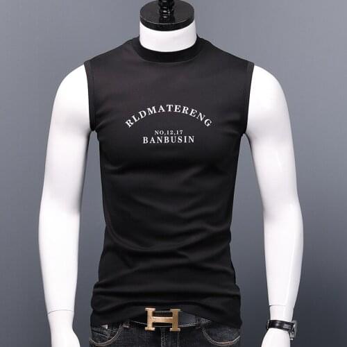 Tank Top 2021 Summer Men Mercerized Cotton Musculation Gym Clothing Bodybuilding Little Turtleneck Slim Fit Singlet