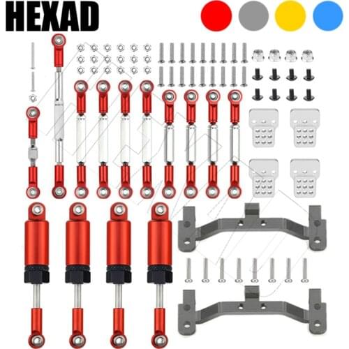 MN D90 MN99s FJ45 WPL C14 C24 RC Car Metal Steering Link Rod Pull Rod Mount Seat Shock Absorber Set Upgrade Accessories Spare