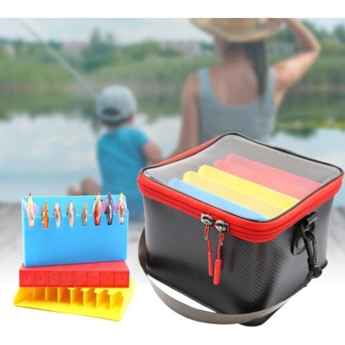 Multifunctional Thickened EVA Wooden Lures Storage Holder Fishing Bucket Portable Fishing Bag Tackle Box Camping Fishing Supply