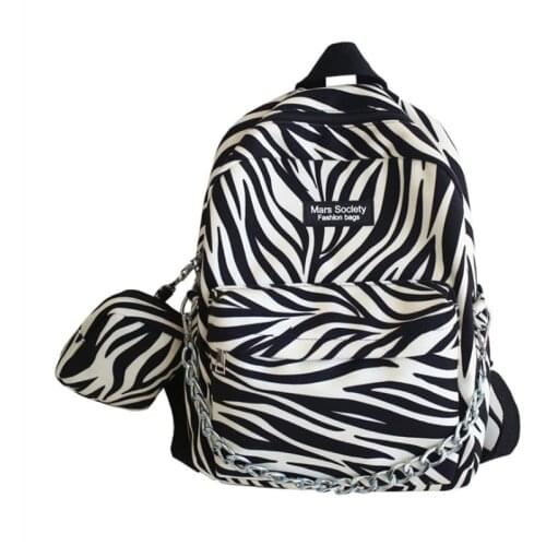 Fashion New style Cow Animal Print Shoulder Bags Women Backpacks Small Skin Canvas Leather Backpack Leopard Knapsack