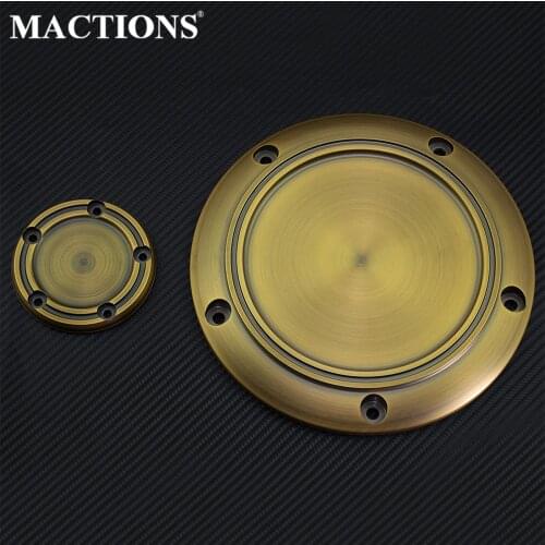 Motorcycle Retro Brass Derby Timing Timer Cover 5 Holes Engine Point Covers For Harley Dyna 99-17 Touring 99-15 Softail Fat Boy