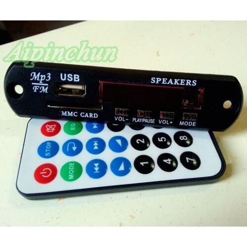 Aipinchun High Quality 7V-12V Bluetooth MP3 Decoding Board SD Card Slot Module Support FLAC/WAV/WMA/MP3 Decoder Kit Format FM