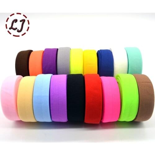 New brand 3/4''(20mm) matt color binding tape elastic ribbon webbing trim lace solid headwear handmade DIY decoration crafts