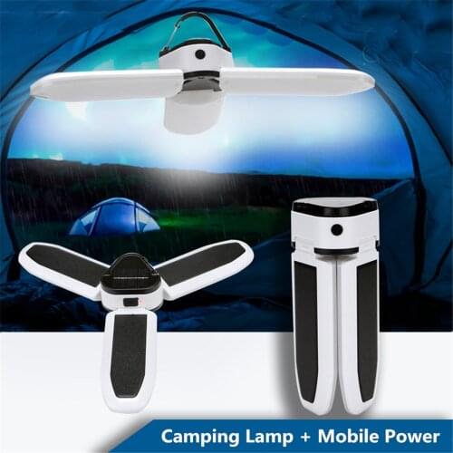 Portable Solar Camping Light USB + Solar Charging Camping Lantern Folded Magnet Rechargeable Solar Work Lamp Emergency lighting