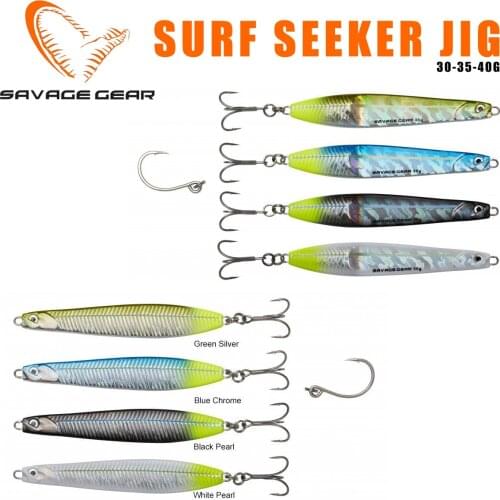 Savage Gear Surf Seeker NEW 30-35-40g High Quality Metal Jig Double Hooks