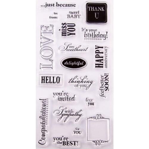 T2143 Silicone Clear Stamps for Scrapbooking letter Decoration Embossing Folder Craft Rubber Stamp Tools New