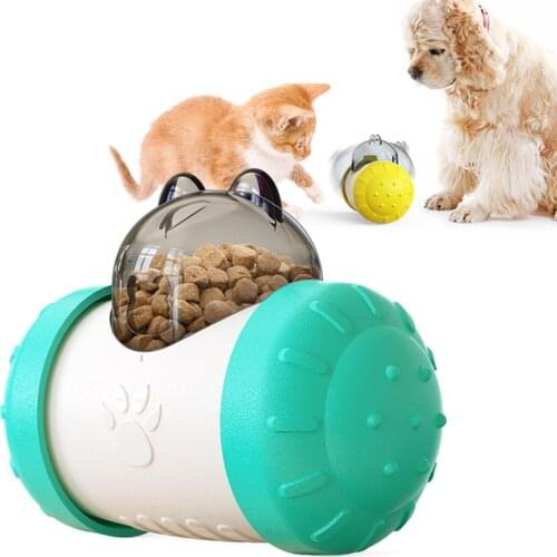 Pet Dog Feeder Toy Tumbler Slow Food Leakage Ball Interactive Teething Playing Training Educational Toys for Cat Kitten Puppy