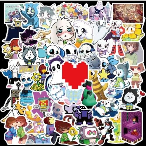 50pcs Hot Games Lable Undertale Stickers For Cars Motorcycles Luggage Skateboards Computer Box Decals Stickers Children toys
