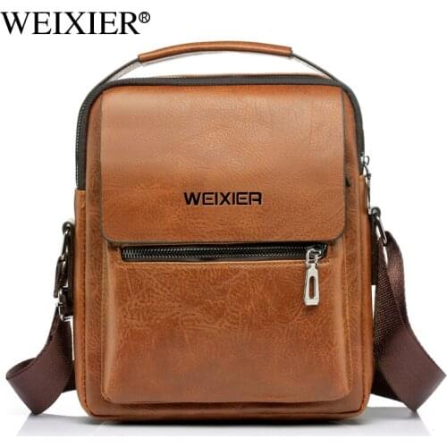 WEIXIER2021 new mens messenger bag shoulder bag multifunctional mens handbag large capacity unpacking leather bag mens retro