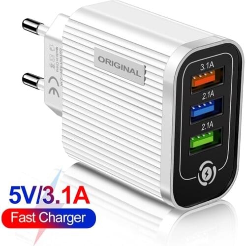 3usb fast charger quick charge universal wall mobile phone tablet chargers for iphone 11 samsung huawei Xiaomi charging charger