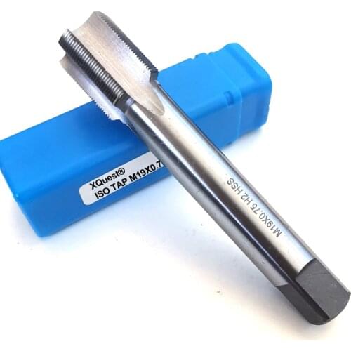 XQuest HSS Metric thread plug hand tap M19 M19X2.5 M19X2 M19X1 M19X0.75 M19X0.5 left hand Straight Flute taps M19X1.5 M19X1.25