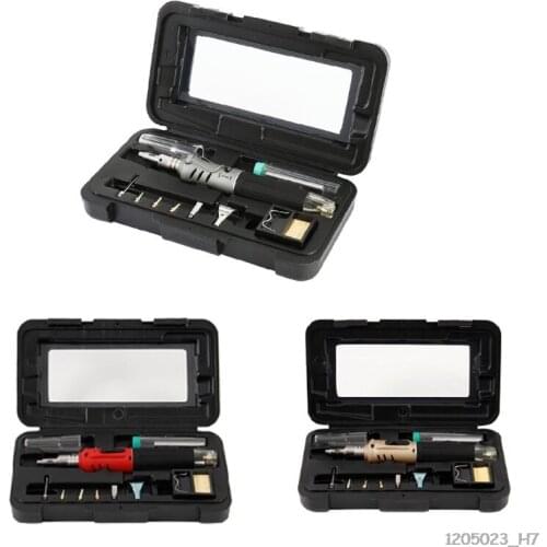 10-In-1 Gas Soldering Iron Case Set Multifunction HS-1115K Butane Lighter Spray Gun Set Welding Equipment