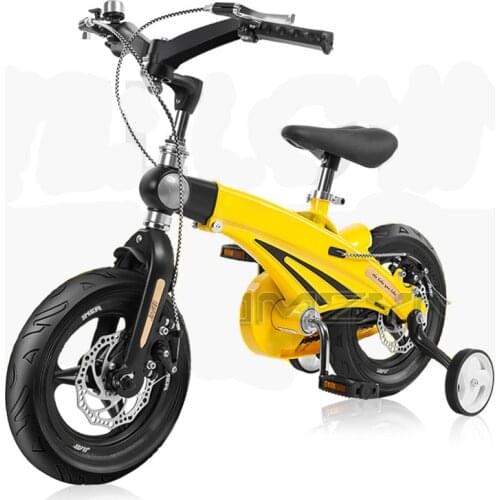 12 /14 Inch Children Bicycle Telescopic Double Disc Brake Kids Bicycle Folding Toys Children Bike Colorful Adult 2-9 Years