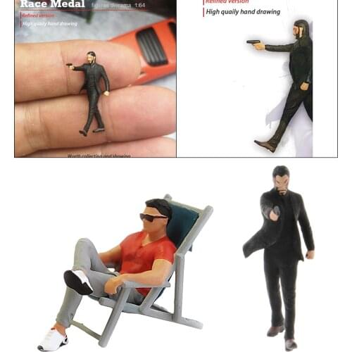 2x1/64 Hand Painted Recliner Male People + John Wick Agent for Accs