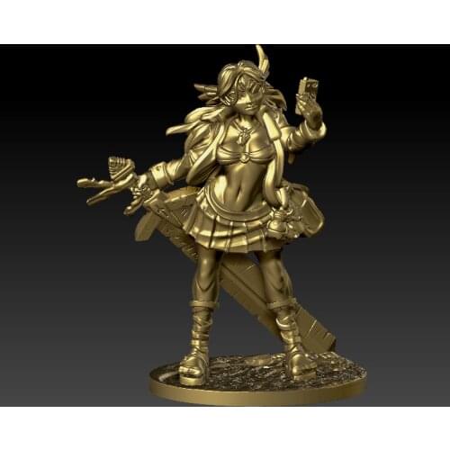 3D model for cnc 3D carved figure sculpture machine in STL file format -Cute Anime lady girl