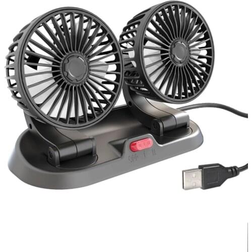 Car Fan 360 Degree Rotatable 3 Speed 3 Type Dual Head Car Auto Cooling Air Circulator Fan for Van Suv Rv Boat Auto Vehicles