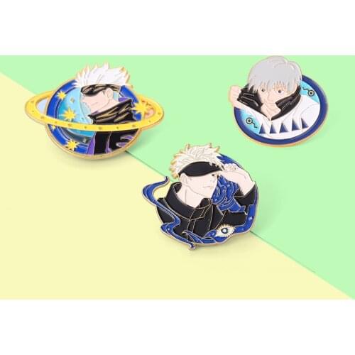 Ujutsu Kaisen Brooch Cool Satoru Gojo Hard Enamel Pin Japanese Manga Series Anime Badge