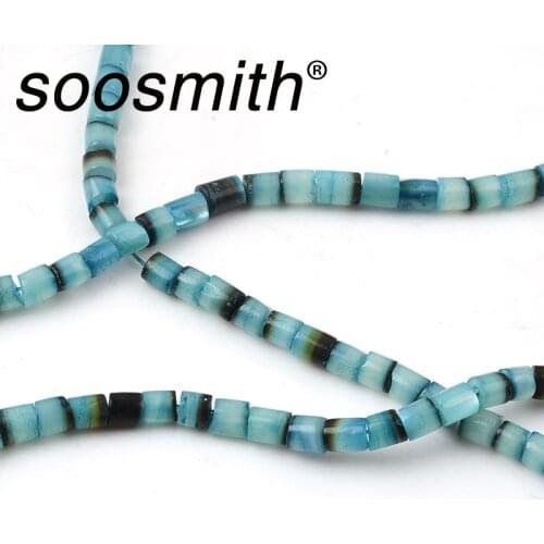 5mm blue natural Shell Spacer Beads Oblate Beads for Jewelry Making DIY Women Bracelet Decoration Gift Accessories wholesale