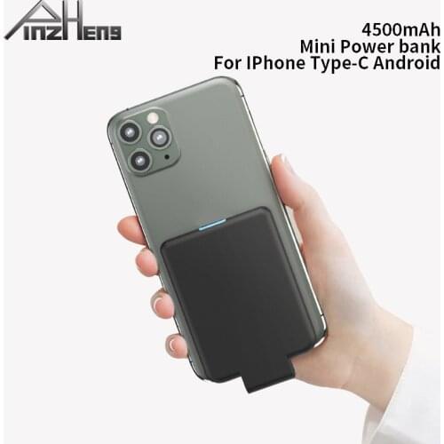 PINZHENG 4500mAh Battery Charger Case For iPhone Charging Case For Xiaomi Huawei Samsung Portable Mini Power Bank Charger