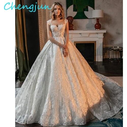 Chengjun Princess High Quality Latest Lace Luxury Wedding Dress