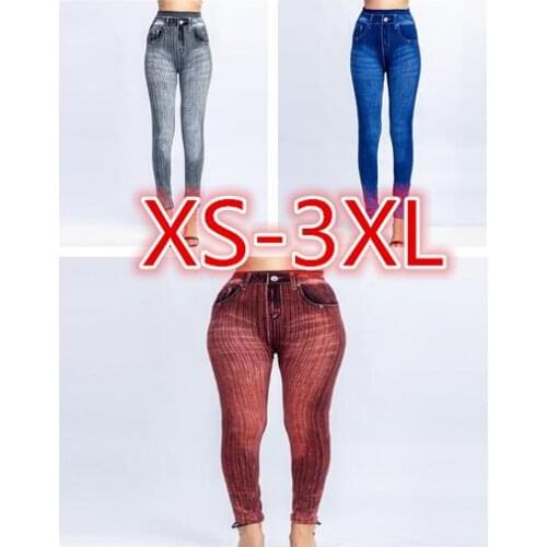 Women Fleece Lined Winter Jegging Jeans Genie Slim Fashion Jeggings Leggings 2 Real Pockets Woman Fitness Pants