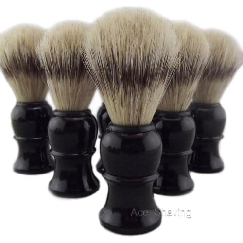 Faux Badger Knots Boar Bristle Brushes Barber Beard Shaving Kits Mens Grooming Tool Black and White Handle