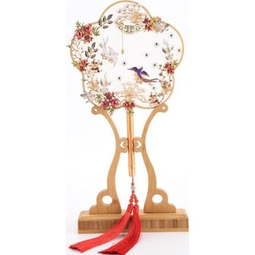 Exquisite Chinese Birds Palace Hand Fans Wedding Favors Creative Hanfu Photograph Dance Party Hand Held Fan Home Decor LF582