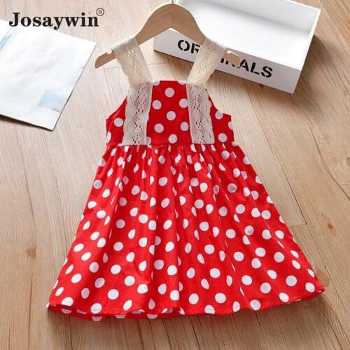 Josaywin Summer Dress for Girls DOT Sling Dresses Vestidos Student Girls Dress Party Casual Dress Kid Student Children Clothes