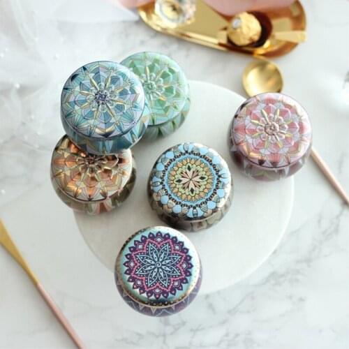 Creative Tinplate Candy Box Wedding Candy Boxes Baby Shower Birthday Wedding Candy Box Flower Tea Round Iron Box