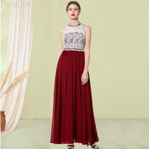 Fashion Designer Red Dress Spring Women halter Sleeve Lace Ruched Spliced Casual Elegant Party Chiffon Maxi Slim Dresses