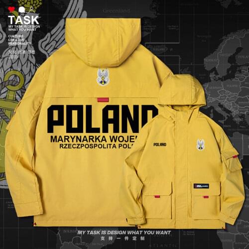 Poland Polish Pole POLSK POL men jacket hooded Navy logo army fan mens chaquetas hombre new long sleeve coat clothes autumn