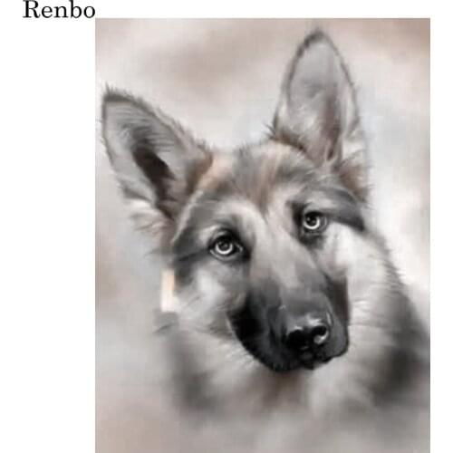 Full Square Round Drill German Shepherd 5D Diamond Painting Pet Dog Embroidery Cross Stitch Kit Diamond Mosaic Diy Needlework