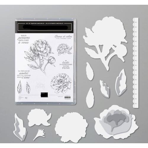 PEONY Metal Cutting Dies and Stamps for DIY Scrapbooking Photo Album Paper Craft Embossing Template New Stamps and Dies 2021