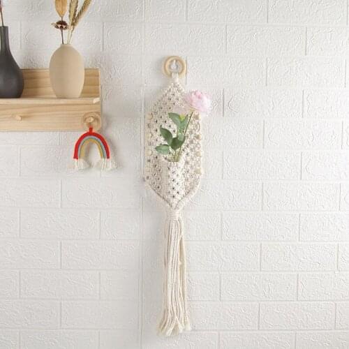 Hanging Tapestry Bohemian Tassel Tapestry Weaving Flowerpot Net Bag Green Plant Hanging Basket Hanger Wall Flow